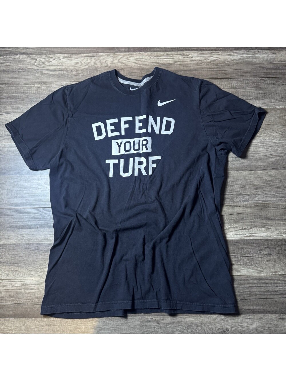 Nike Defend Your Turf T-Shirt Men’s XL Black Cotton Athletic Sports Tee